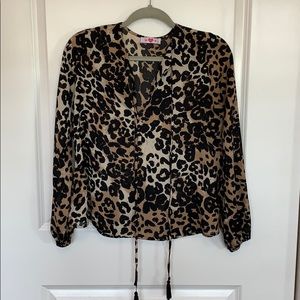 Cheetah long sleeve blouse